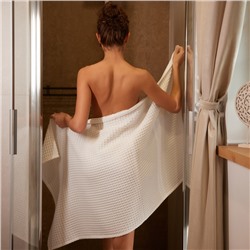 Полотенце вафельное банное Этель Boho 67×140 см, цвет белый, 100% хлопок, 290 г/м²