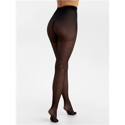 Колготки женские в горошек MINAKU, чёрные, размер 3/M