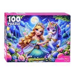 Пазлы 100 "Прекрасная принцесса и Единорог"