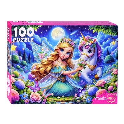 Пазлы 100 "Прекрасная принцесса и Единорог"