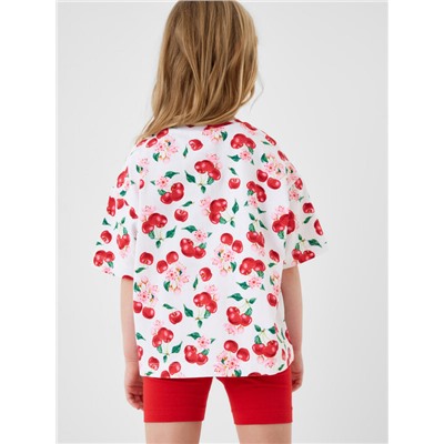 Комплект трикотажный для девочек: брюки (легинсы укороченные), фуфайка (футболка)