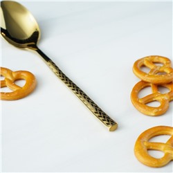 Ложка чайная Magistro Kolos, длина 14 см, нержавеющая сталь, золотистая