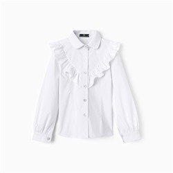 Блузка для девочек, цвет белый, рост 122 см