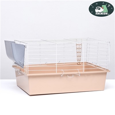 Клетка для грызунов «Пижон» №1 складная, 58×40×34 см, миска, 2 кормушки, бежевая