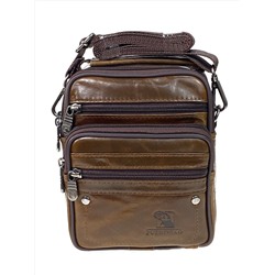 Мужская сумка  из натуральной кожи цвет коричневый