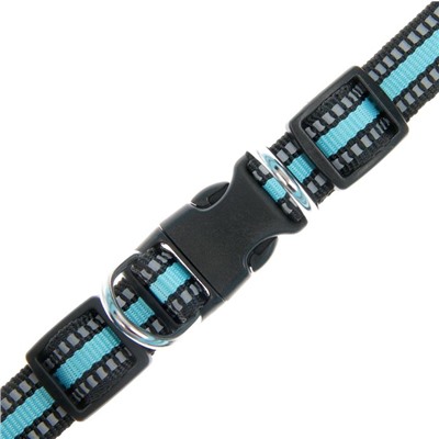 Шлейка, обхват 62-69 см, супермягкая со светоотражающей прошивкой, голубая