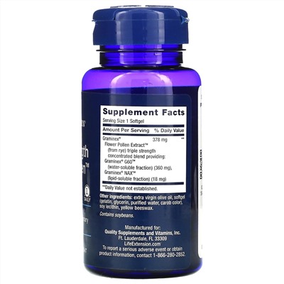 Life Extension, Triple Strength ProstaPollen, добавка для мужского здоровья с тройной силой, 30 капсул
