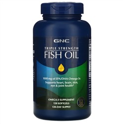 GNC, Triple Strength Fish Oil, 1000 mg, 120 Softgels
