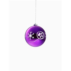Ёлочные игрушки «Барбара», шары новогодние, d=14 см, набор 5 шт., серебристо-фиолетовый