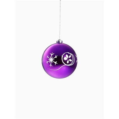 Ёлочные игрушки «Барбара», шары новогодние, d=14 см, набор 5 шт., серебристо-фиолетовый