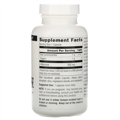 Source Naturals, D-манноза, 500 мг, 120 капсул