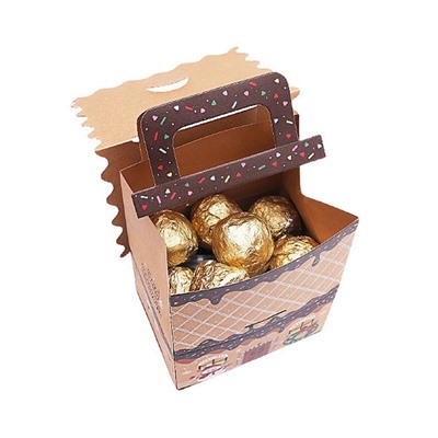 Набор из 8 подарочных складных коробок "ПРЯНИЧНЫЕ ДОМИКИ". Размер: 16,5*10*7,5*7,5 см.