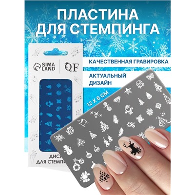 Пластина для стемпинга металлическая «Праздничное ассорти», 12×6 см