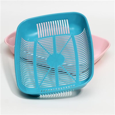 Туалет округлый с сеткой 33.5×25×6 см, голубой/розовый