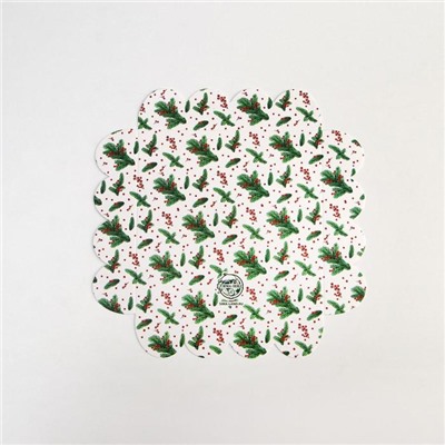 Коробка для кондитерских изделий с пластиковой крышкой «Новый год», 13×13×3 см