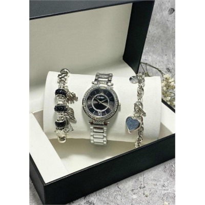 Подарочный набор для женщин часы, 2 браслета + коробка #22853036