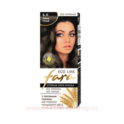 РК Fara Eco Line Стойкая крем-краска для волос тон 6.0 темно-русый