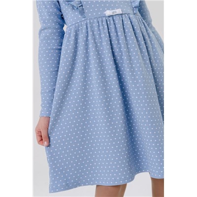 Платье Бетти длинный рукав детское (Голубой сердечки)