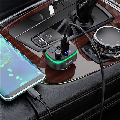 Автомобильный FM-трансмиттер Hoco E62 PD QC3.0 BT (повр. уп.) 20W (black)