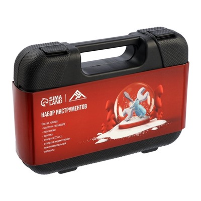 Набор инструментов в кейсе ЛОМ, в подарочной упаковке «НОВЫЙ ГОД», 8 предметов