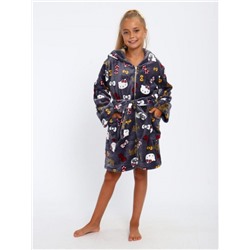 Детский халат 18112 (Коты на сером)