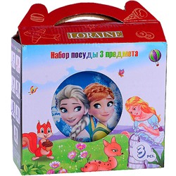 60411 Детский набор посуды 3пр Холодное сердце LR (х12)