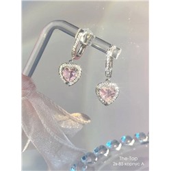 Серьги с сердечком из камушка