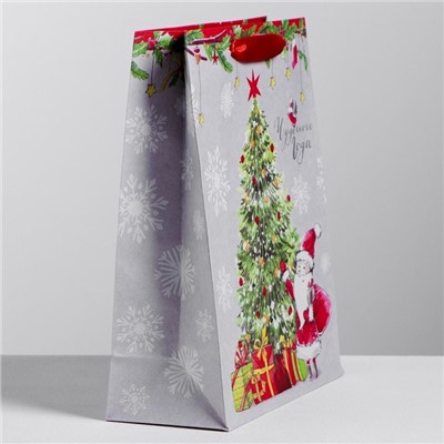Пакет подарочный новогодний крафтовый «Новогоднего чуда», 23×27×11.5 см
