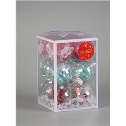 Ёлочные игрушки «Калейдоскоп» сеточка, шары новогодние, d=6 см, набор 12 шт., МИКС