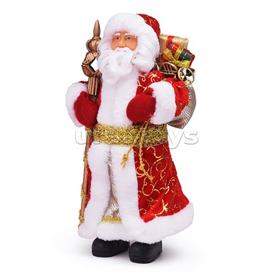 Новогодняя фигурка "Дед Мороз В красной шубке" ПВХ, полиэстер