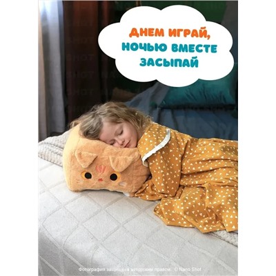 Мягкая игрушка кот-кирпичик кото куб глазастый квадратный котик, рыжий 15 см