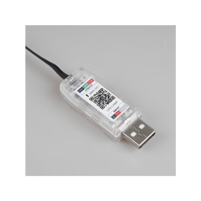 Умная гирлянда «Нить» 5 м роса с насадками «Цветочки», IP20, тёмная нить, 100 LED, пульт ДУ, приложение, свечение RGB, USB