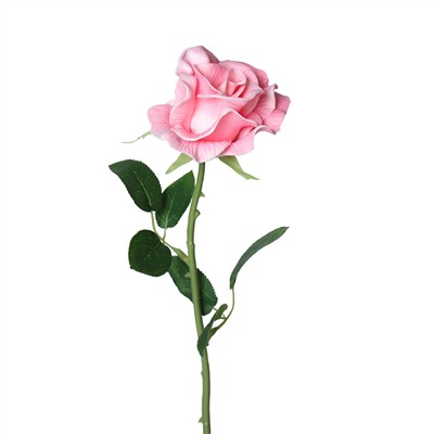 Цветок искусственный Роза 45 см розовая / J105-1 /уп 80/480/ латекс