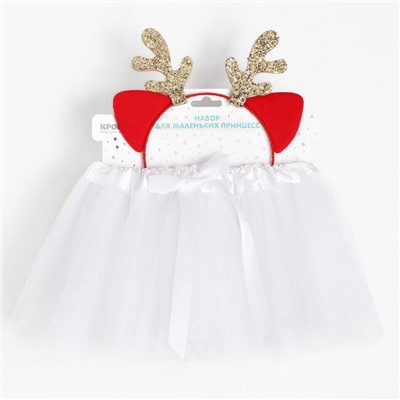 Набор для фотосессии «Крошка Я. Волшебный оленёнок»: юбка и ободок, красно-белый, рост 68-86 см