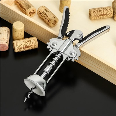 Штопор для вина Доляна Shapes, 17.5 см, цвет серебристый