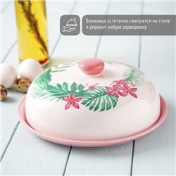 Блинница Доляна «Тропики», d=23 см, цвет белый