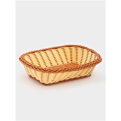 Корзинка фруктов и хлеба Доляна «Молочный шоколад», 25×17 см, пластик, плетёная, молочная