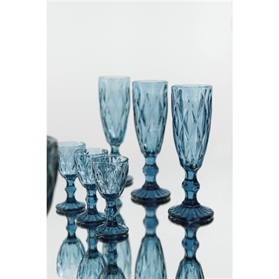 Бокал для шампанского Magistro «Круиз», 160 мл, 7×20 см, стекло, синий