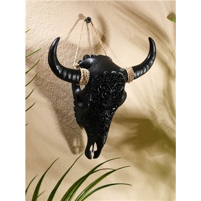 Сувенир интерьерный «Череп буйвола», 15×16×7 см, полирезин, чёрный