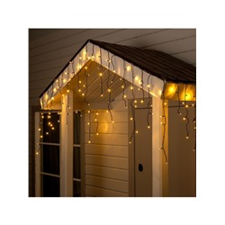 Гирлянда «Бахрома» 4×0.6 м, IP44, тёмная нить, 180 LED, свечение тёплое белое, 8 режимов, 220 В