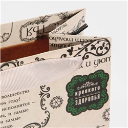 Пакет новогодний подарочный под бутылку «С Новым годом», 13×36×10 см