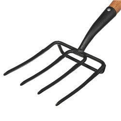 Вилы садово-огородные, 4-рогие, с упором, деревянный черенок, «Премиум», Greengo