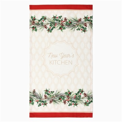 Полотенце Этель «Christmas wreath» 40×73 см, 100% хлопок, саржа 190 г/м²