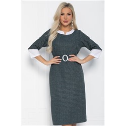 Платье Нежный акцент (темно-зеленое) П12634-18