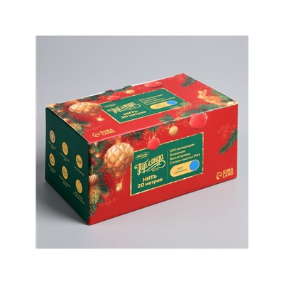 Гирлянда «Нить» 20 м, IP44, белая нить, 200 LED, свечение синее, 8 режимов, 220 В