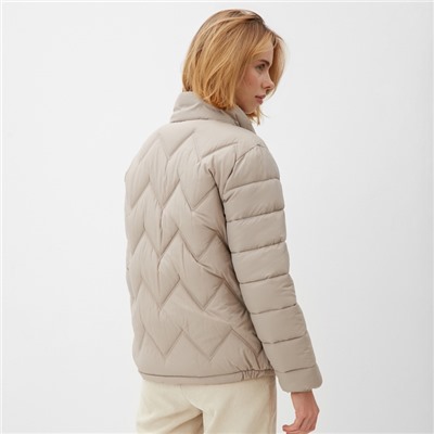 Куртка женская демисезонная на молнии Collorista, серо-бежевая, размер 48