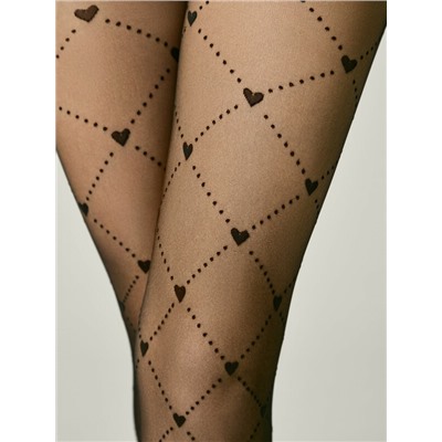 CONTE Колготки с геометрическим рисунком в сердечки ALICE