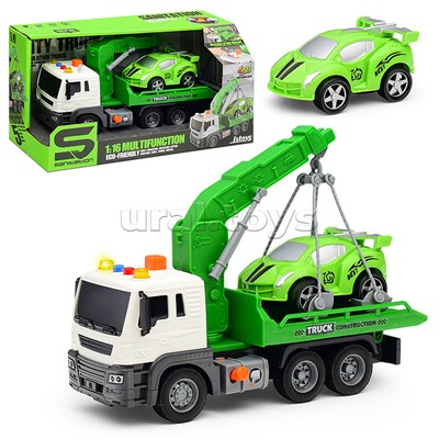 Машина "Эвакуатор спортивных машин" 1:16 (свет, звук) в коробке