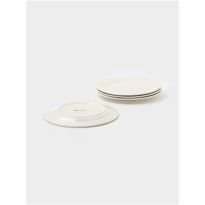 Тарелки Доляна White Label, набор 4 шт., d=22.5 см, фарфор, белые