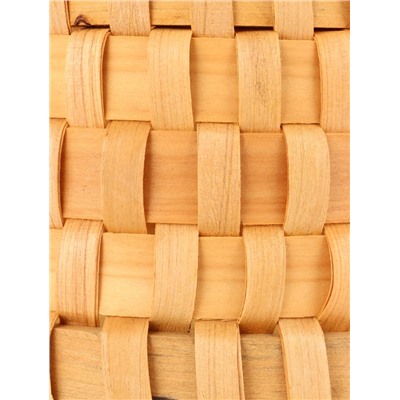 Корзина плетёная для хранения, 17×17×12 см, ручка h=13 см, натуральный цвет, Greengo